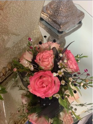 pink and black w/bling prom/homecoming