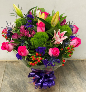 Pink and green arrangements 