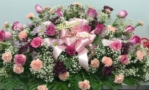PINK AND LAVENDER casket spray