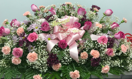 PINK AND LAVENDER casket spray