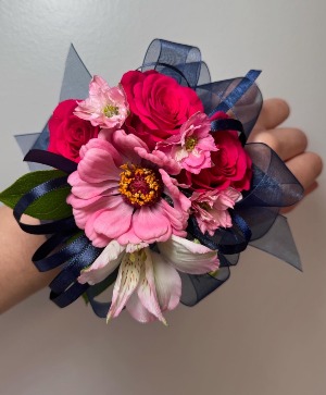Pink and Navy Corsage Corsage