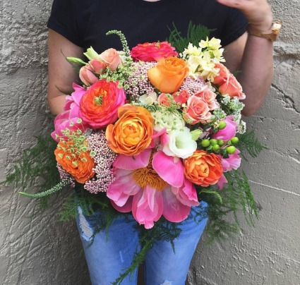 Pink and Orange Bouquet Bridal Bouquet