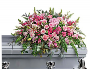 Pink and pastel casket spray  Casket Spray 