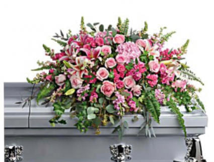 Pink and pastel casket spray  Casket Spray 