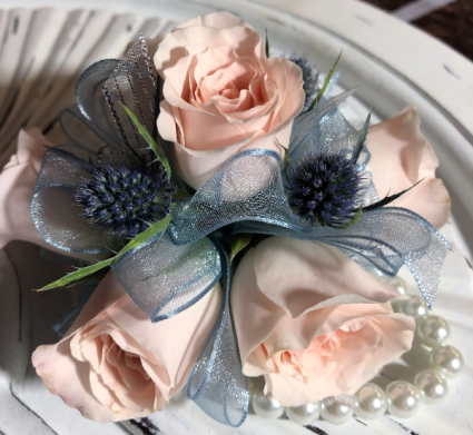 Sea Holly Sands  Wrist Corsage