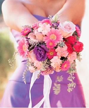 Pink And Purple Bouquet T173-1 Bridesmaid Bouquet