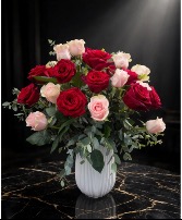 Pink and red roses 
