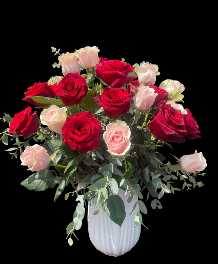 Pink and red roses 