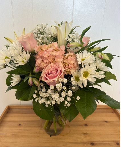 Pink And White Blooms Fresh Arrangement 