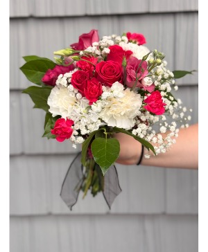 Pink and white bouquet  Small prom bouquet 