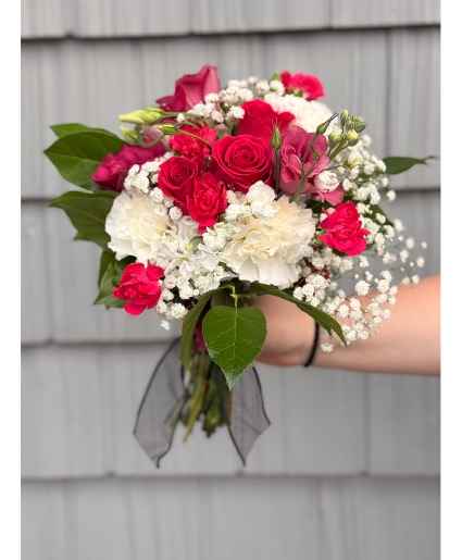 Pink and white bouquet  Small prom bouquet 