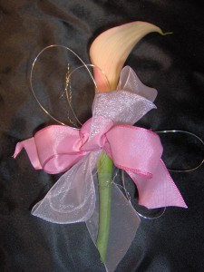 Pink and White Cala Lily Boutonniere in Spring Green, WI | Prairie Flowers & Gifts
