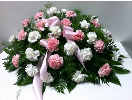 Pink and White Carnation Casket Spray 