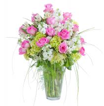 Pink and White  Elegance Vase 