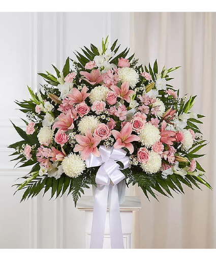Pink and White Funeral Basket  148701 
