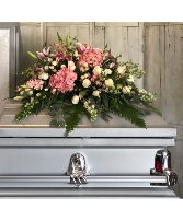 Pink and White Half Casket Spray CFP7-34