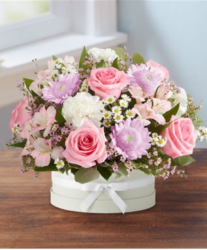 Pink and White Hatbox  