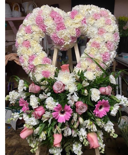 Pink and white Heart