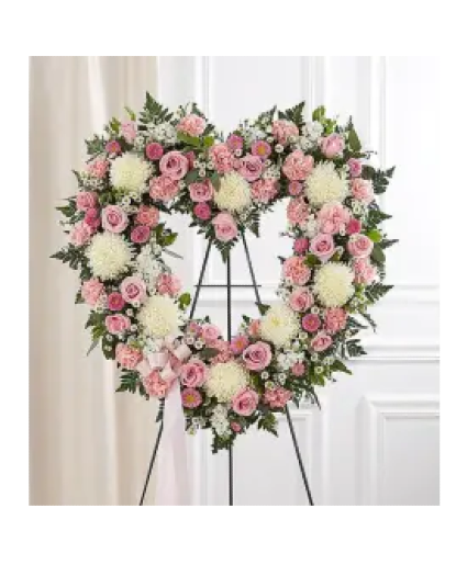 pink and white heart Floral Design