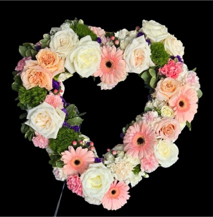 Pink and White heart tribute Standing Easel