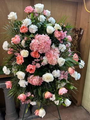 PINK AND WHITE STANDING SPRAY Floral Arrangement