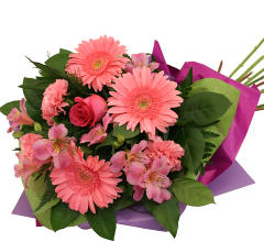 Pink and White Wrapped Bouquet Graduation