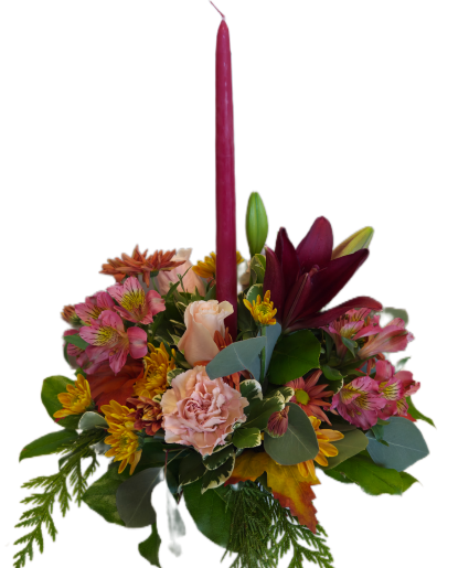 Pink  Autumn Table Centrepiece.