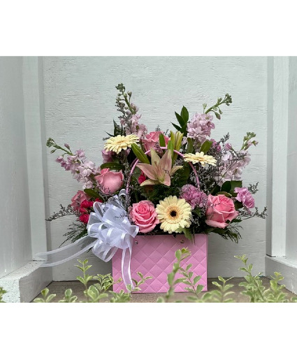 Pink Bag Lady PURSE OF FLOWERS 