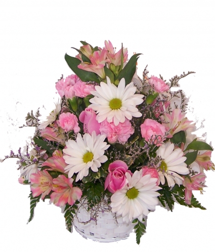 PINK BASKET  BASKET ARRANGEMENT