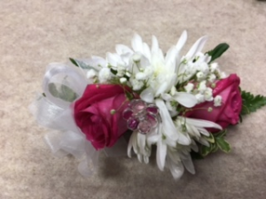 Pink Bling Wrist Corsage