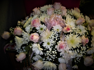 Pink Blush casket spray