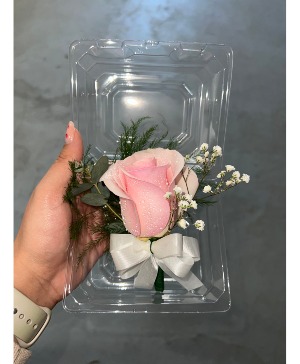 Pink Boutonniere  Wedding