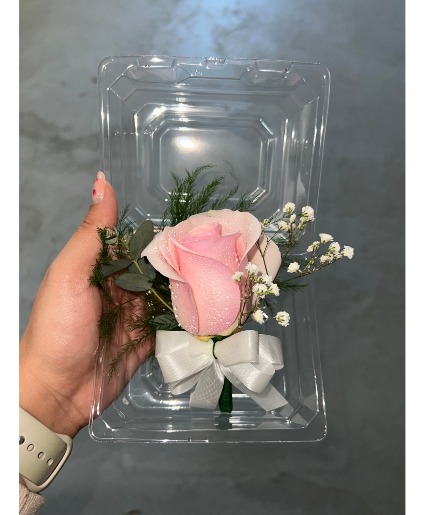Pink Boutonniere  Wedding