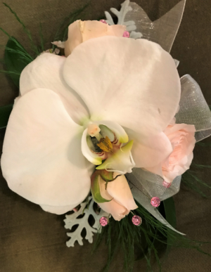 pink butterflies wrist corsage
