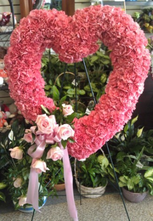 Pink Carnation Open Heart with Rose Spray Spray