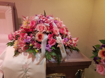 pink casket spray casket spray
