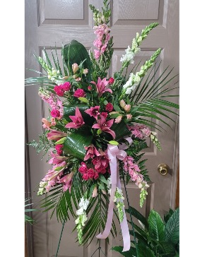 Pink Celebration of life Easel spray