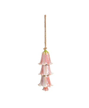 Pink Ceramic Flower Garden Wind Chime 