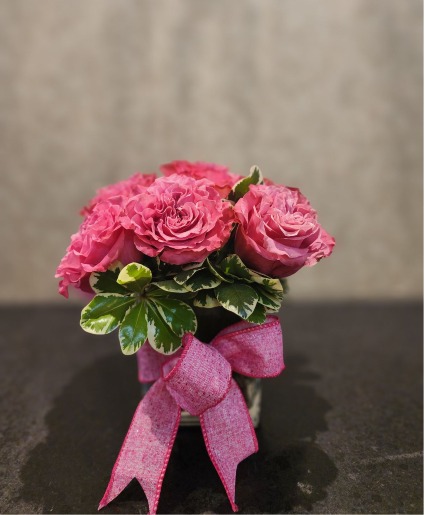 Pink Country Square vase arrangement