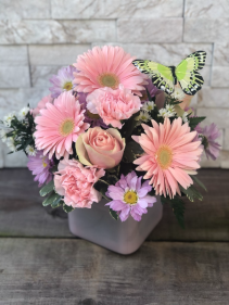 Pink Delight Cube Vase