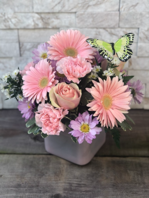 Pink Delight Cube Vase