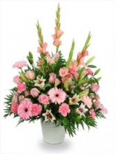 Pink Delightful sympathy arrangement