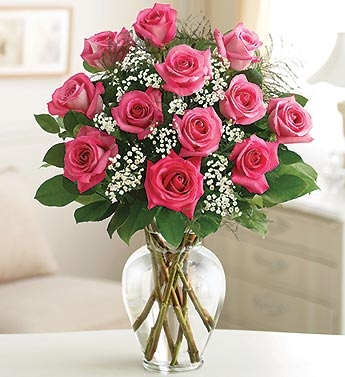 PINK DOZEN ROSES 