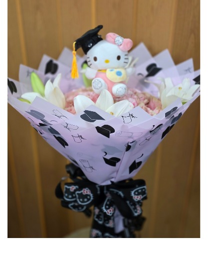 Pink Dreams Graduation Bouquet ROSE AND LILLY BOCHON