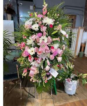 Pink Elegance Easel Spray Standing Easel Spray