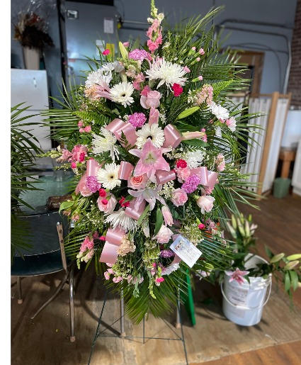 Pink Elegance Easel Spray Standing Easel Spray