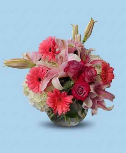 Pink Elegance Vase of Flowers