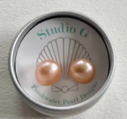 Pink Freshwater Pearl Studs 
