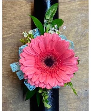 Pink Gerbera Wrist Corsage