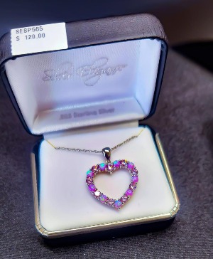 Pink Heart Necklace Jewelry